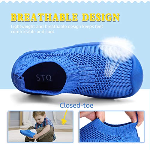 Stq Toddler Boy Tennis Shoes Mesh Breathable Slip On Sneakers For Athletic Outdoor Sports Sapphire 7.5 M Us Toddler #TOP2