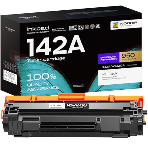 iNKPAD 142A Toner Kompatible für HP 142A Schwarz 142X, für HP Laserjet MFP M140w Toner M110w M110 MFP M140 MFP M139w M139 W1420A W1420X （Kein Chip）