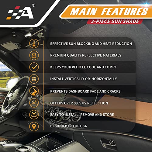 Autoshaders Car Windshield Sunshade – Foldable 2-Piece Front Window Sun Shade For Most Sedans Suv And Trucks – Sun Blocker Auto Heatshield Visor Blocks Uv Rays And Keeps Your Vehicle Cooler – Medium #TOP7