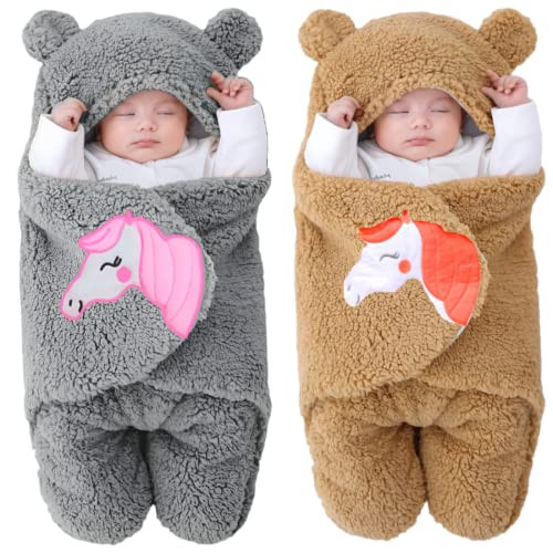 Image of BRANDONN Baby Blanket Newborn Gift Pack of Swaddle Wrapper, 0-9 Months, Length 68 cm x Width 68 cm