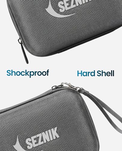 Image of SEZNIK Portable Carrying Case for Label Printer, Compatible for Josh, Tej, DEV Printer Models, Multi Purpose Travel Organizer for Earphones, USB Drives, and Cables Bag (Grey) [ Printer NOT Included ]