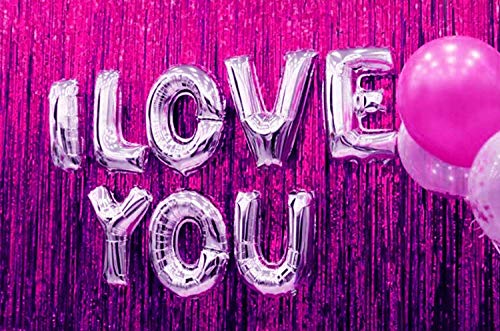 Image of Party Propz Pink Foil Curtain Pack Of 4 For Girls Birthday Decoration, Bride To be Decoration or Birthday Parties | Foil Curtain Pink