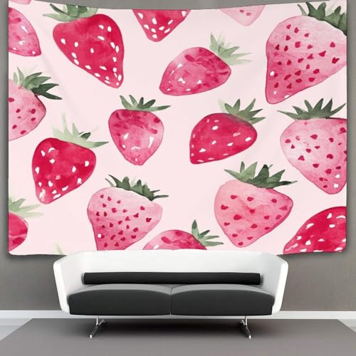 Manta de pared YZZBCDTL de poliéster con estampado de fresas 3D 3