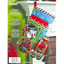 Bucilla Candy Express Christmas Stocking Felt Applique Kit, 86147 18-Inch, 418717
