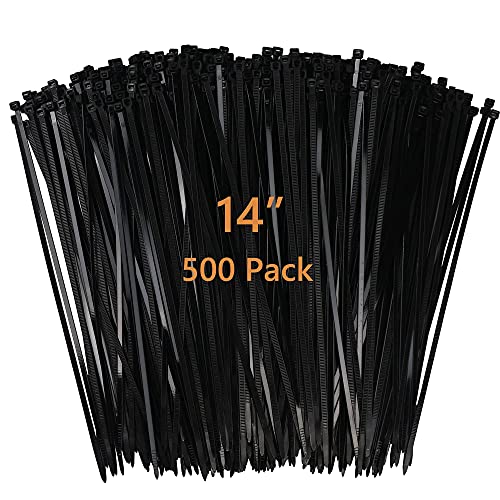 Dekun 14 Inch Zip Ties 500 Pcs, 14