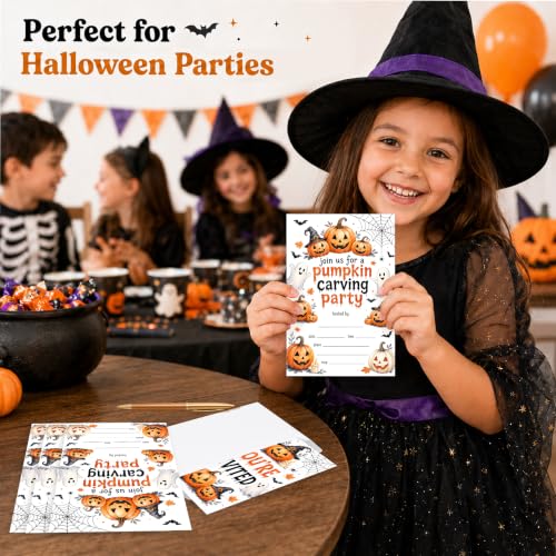 Tidkeetyoo Pumpkin Carving Halloween Party Invitations Halloween Card by Tidkeetyoo - Used condition - Image 7