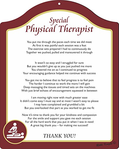 Rikki Knight Thank You Physical Therapist Burgundy With Dark Yellow Border Touching 8x10 Poem Plaque With Arch Top Buy Online In Grenada At Grenada Desertcart Com Productid
