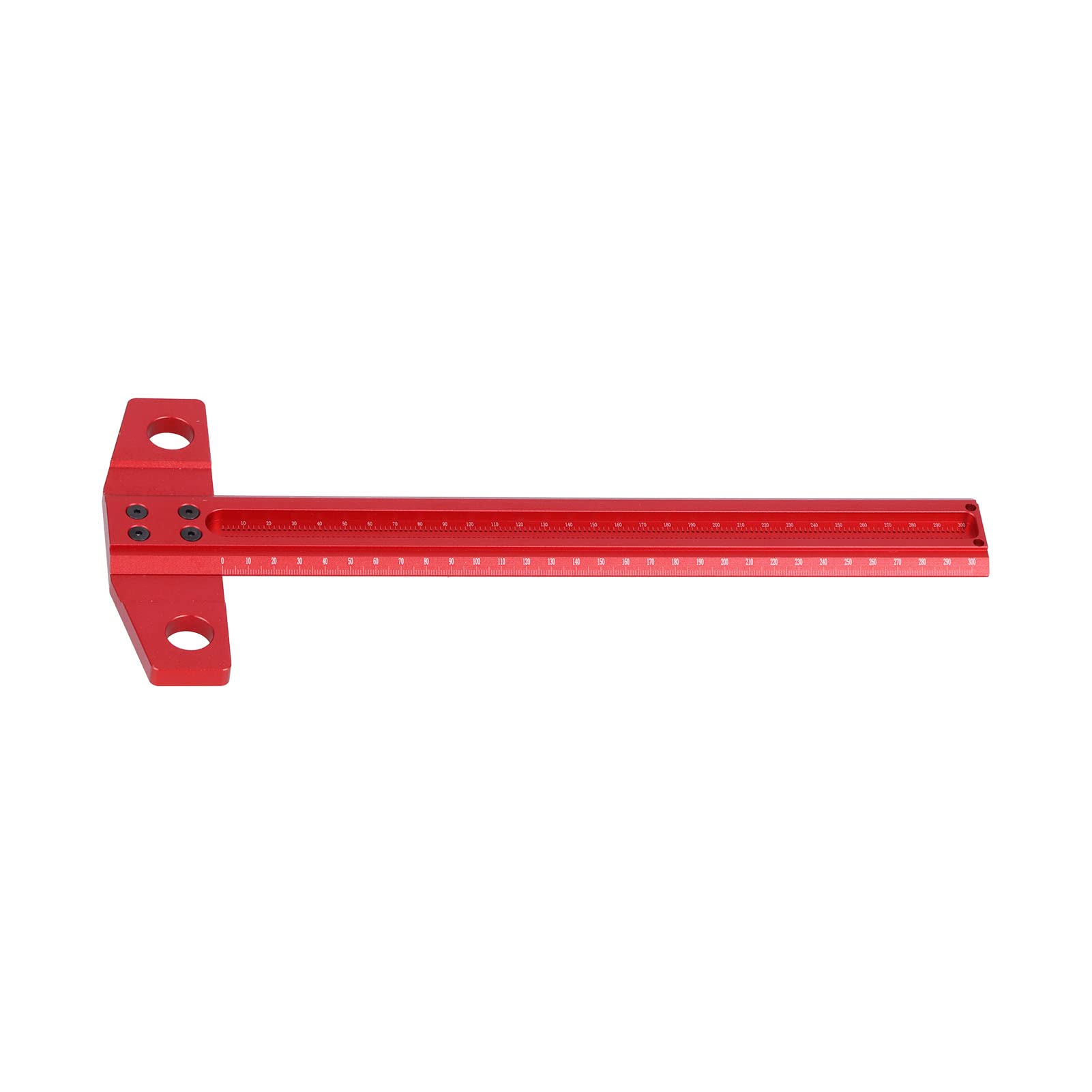 Righello Quadrato a T in Lega di Alluminio 300mm per Lavorazione del Legno Strumento di Misurazione Rosso Precisione 1mm