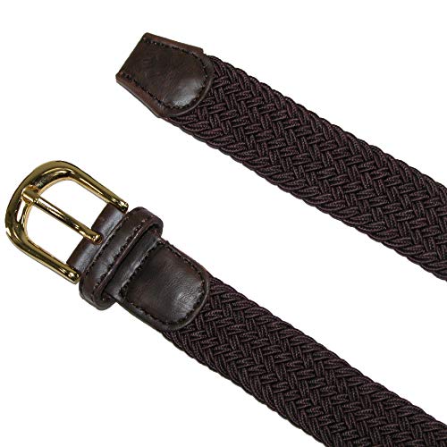 Ctm® Women's Elastic Braided Stretch Belt, X-Large, Brown #TOP1