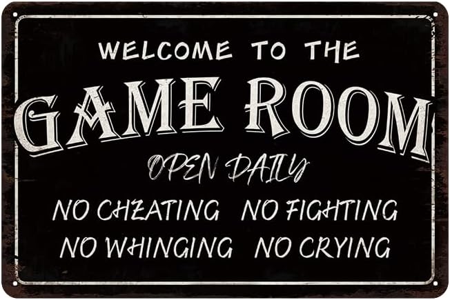 Letreros de estaño vintage para sala de juegos, arte de pared para el hogar, dormitorio familiar, bar, cueva de hombre, cafetería, garaje,