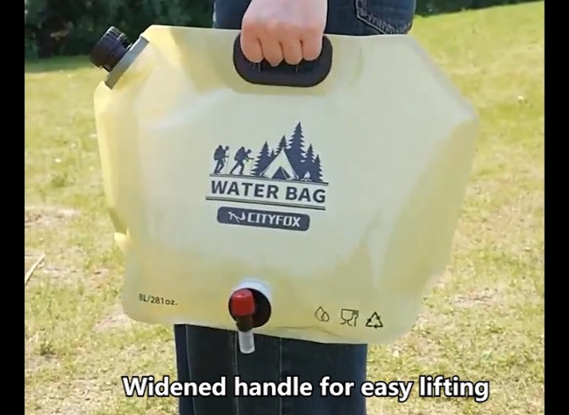 Borsa Per Acqua Pieghevole LUCYLANKER 8 Litri - Senza BPA, Con Rubinetto, Per Campeggio, Escursioni, Esterno - Foto 3