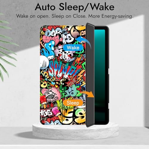 Image of Robustrion Cover for Samsung Galaxy Tab S9 FE+ / Tab S10 Plus /Tab S9 Plus 12.4 inch Cover Case with [S Pen Holder] for Samsung Tab S9 FE Plus / S9+ / S10+ Tablet Cover [Auto Sleep /Wake] - Hippy