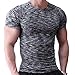Hombres Apretado Compresión Capa Base Manga Corta Camiseta Culturismo Tops Poliéster y Spandex