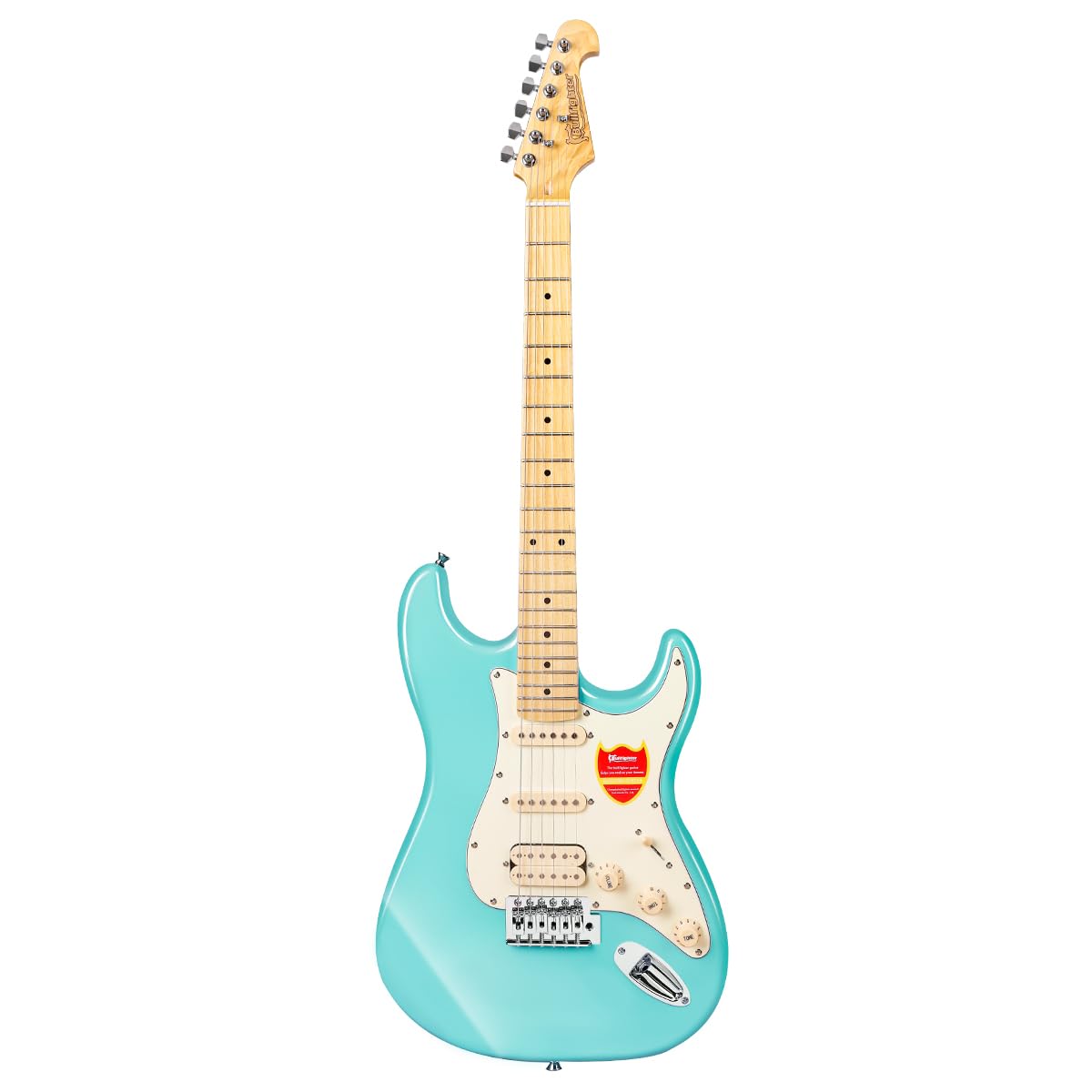 Bullfighter 39 pouces Guitarra eléctrica, taille 4/4 complète, micro HSS, stratocaster ST pour débutants amateurs de musique, avec housse, sangle, médiators, accordeur, cordes, câble. D-120 (Vert)