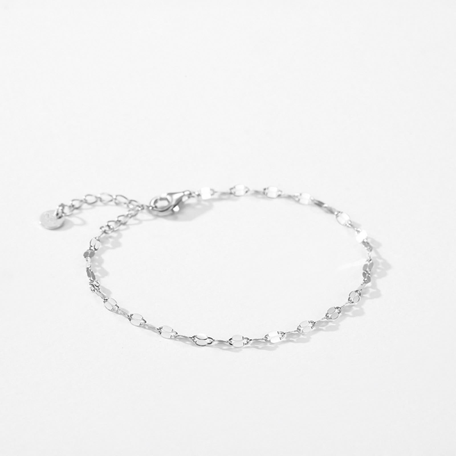 Pulsera Mujer 18K Oro Amarillo Au750, Lentejuelas Señoras Pulseras Joyas de Oro Genuino Brazalete Platino PT950