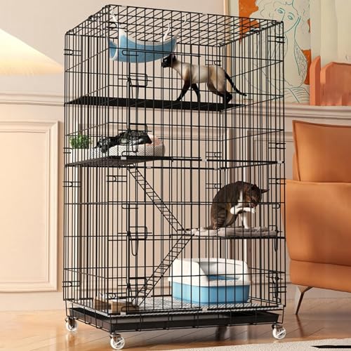 Cage pour chat à 4 niveaux de 52 pouces pour grand intérieur
