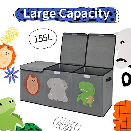 Granny Says Toy Storage Bin, Extra Large Toy Box, Gray Storage Bins With Lids, Toy Chest For Boys Girls Storage Stuffed Animal Storage, Toy Organizers And Storage, Dark Gray, 1-Pack #TOP2