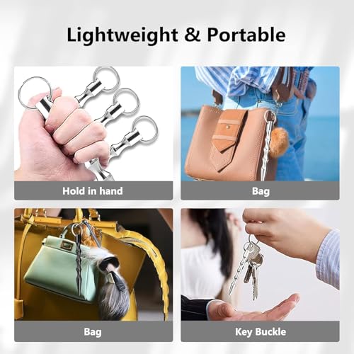 YUGUOLAN 2 Stück Selbstverteidigung Frauen, Kubotan Selbstverteidigung, Selbstverteidigung Waffen Legal, Schlüsselanhänger Verteidigungs Waffen, Für Frauen, Kleine Waffen (Schwarz, Silber)