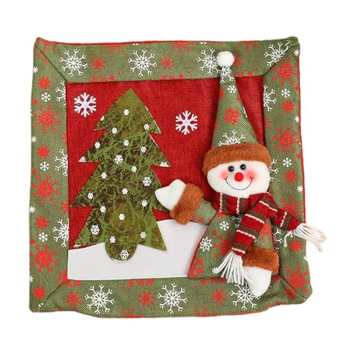 manhegari Kissenbezug, Weihnachtsmotiv, 38 x 38 cm, weich, mit Baum-...