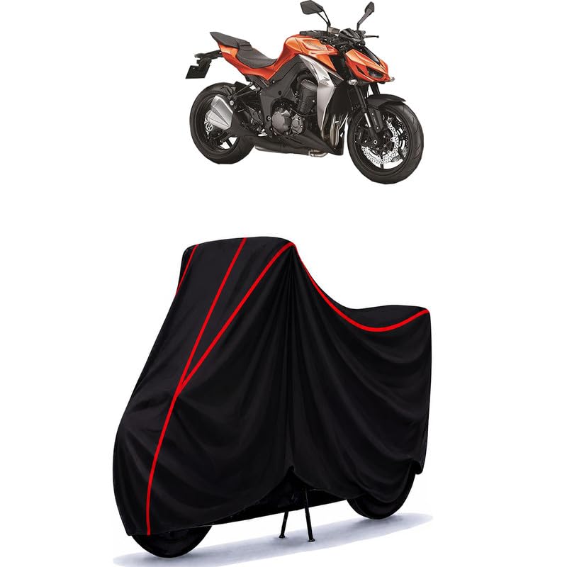 Image of Z1000 Water Resistant Bike Cover for All Motorcycles & Scooters | Heavy Duty Premium Taffeta Fabric | UV Protection, Dustproof, Scratchproof | All Weather Two Wheeler Body Cover with Elastic Bottom