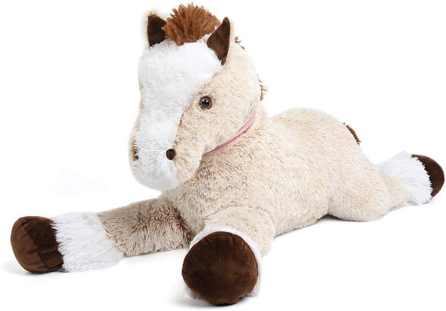 Tezituor Big Stuffed Horse Animal Toy, 35 Inches Large Realistic Horse Plush Pillow, Soft Brown Pony Toys Gift for Kids Girlfriend