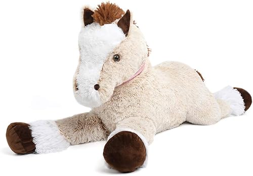 Tezituor Caballo gigante de peluche, caballo grande de peluche marrón, gran regalo para niños, 35 pulgadas