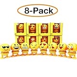 8 Pcs Cute Emoji Bobble Head Dolls, Funny Smiley Face Springs Dancing Toys for Car Dashboard Ornaments, Party Favors, Gifts, Home Decorations