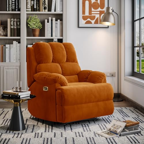 Image of Wakefit Recliner | 3 Year Warranty | Recliner Sofa 1 Seater, XpertGRID Technology, Designed for Supreme Comfort & Relaxation, Easy DIY Assembly, 145 kg Weight Capacity, Electic Virelia (Amber)