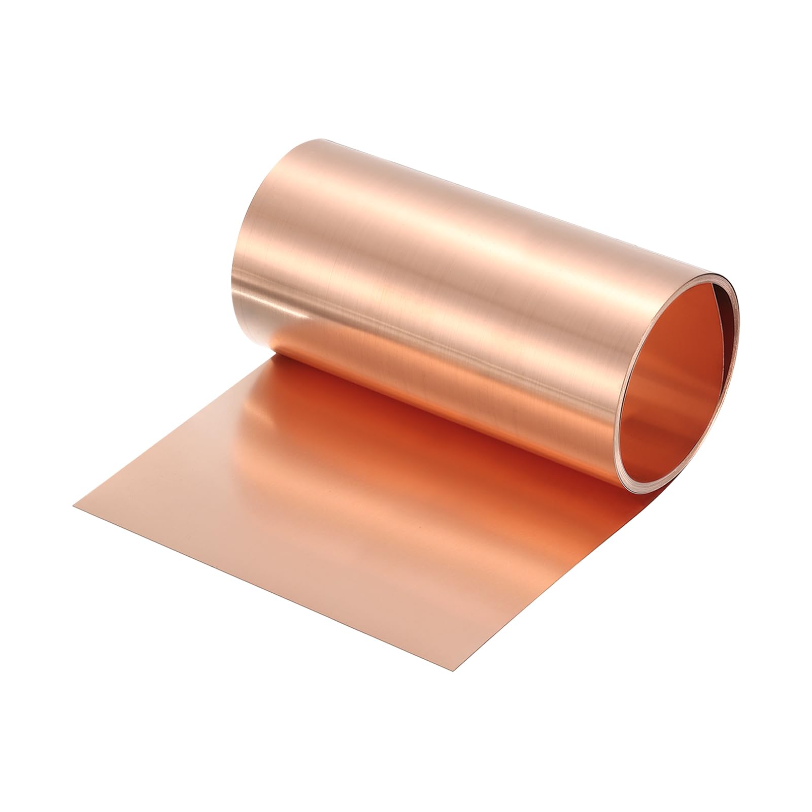 sourcing map Rouleau de feuille de cuivre 2500 mm x 150 mm x 0,03 mm, calibre 38, bande métallique clignotante en cuivre pur à 99,9 % pour projets d'électricité (plusieurs tailles)
