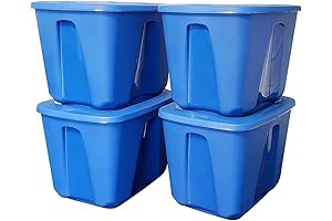 HOMZ 18 Gallon Medium Standard Stackable Plastic Storage Container Bin for Home Organization