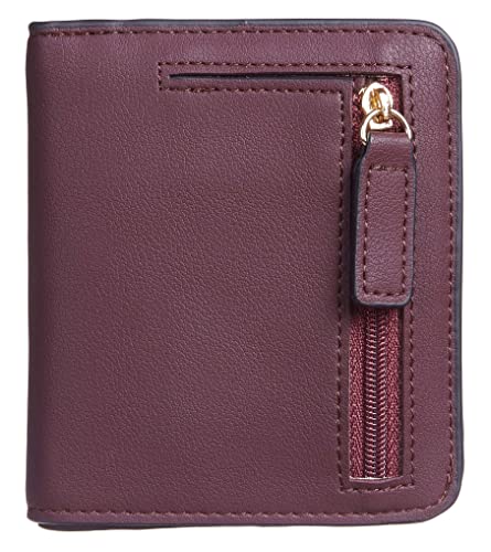 Image of Gostwo Small Wallet for Women, Slim Bifold Credit Card Holder, Compact RFID Blocking Cash Wallet, Billfolds Thin Leather Zipper Pocket, Mini Wallet Gift for Ladies Teen Girls Travel with ID Window