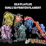 SUNLU 4KG Triple Color Silk Filament, Silk PLA 3D Printer Filament 1.75mm, Dimensional Accuracy +/- 0.02mm, 1KG Spool(2.2 lbs), 4 Pack, PLA Silk Triple Color