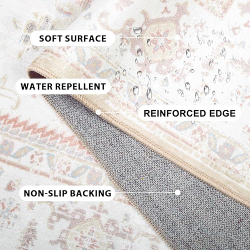 JaeMoose Outdoor & Indoor moderner, einfacher Teppich, Terrassenteppich, waschbarer für den Eingangsbereich, Bauernhaus, rutschfeste Fußmatte für den Innenbereich (Natur, 160 x 230 cm)