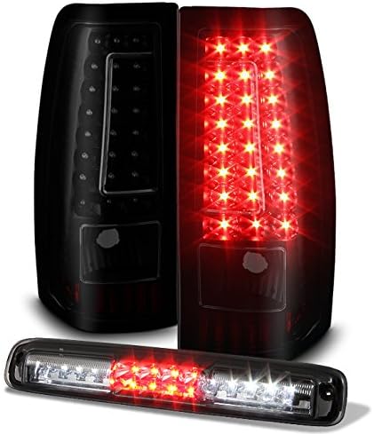 AKKON - For 99-02 Chevy Silverado |99-06 GMC Sierra Full LED Smoked Lens Tail Light + 3rd Third Brake Cargo Lamp