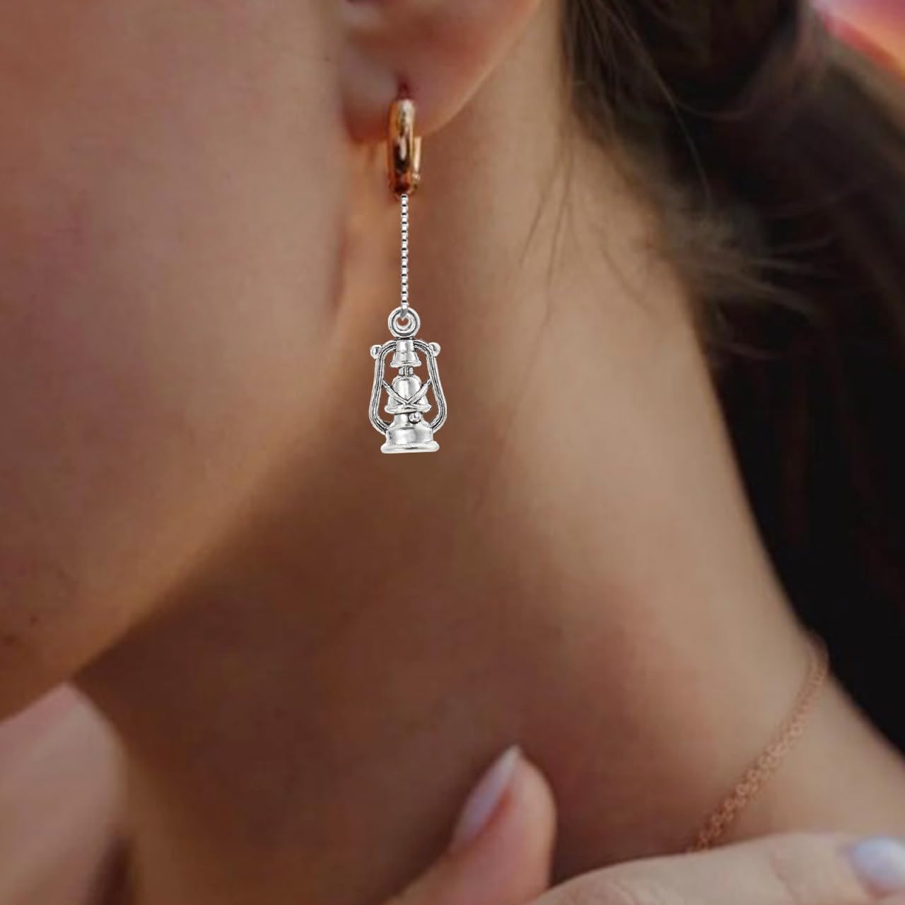 Vintage Ornaments 100Pcs Antique Metal Charms Kerosene Lantern Pendant Vintage Lantern Charm Earring Bracelet Necklace Keychain Making Decked Accessories - Image 7