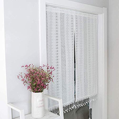Cortinas de cocina blancas opacas y estilo bistró rústico para ventanas pequeñas 2