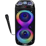 Caixa de Som Moob Wave Bluetooth 5.0 Tws 2 Alto Falantes Painel Led e Entrada para 2 Microfones 500w