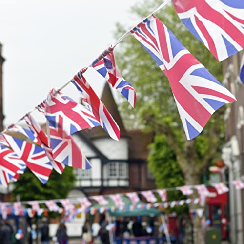 G2PLUS 12M Union Jack Flag Bunting, 30 PCS Rectangular Kings Coronation Bunting - Image 4
