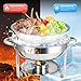 Chafing Dishes for Buffet, 2 Pack 6QT Stainless Steel Chafing Dish Buffet Set with Lids, Food Warmers for Parties Buffet, Buffet Servers and Warmers for Home, Christmas Gatherings, Catering Events