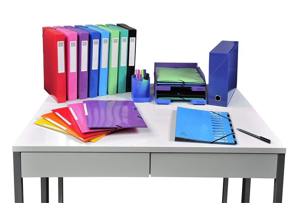 Exacompta 8 Boîtes de Classement en PP Iderama A4 dos 6 cm Assorties