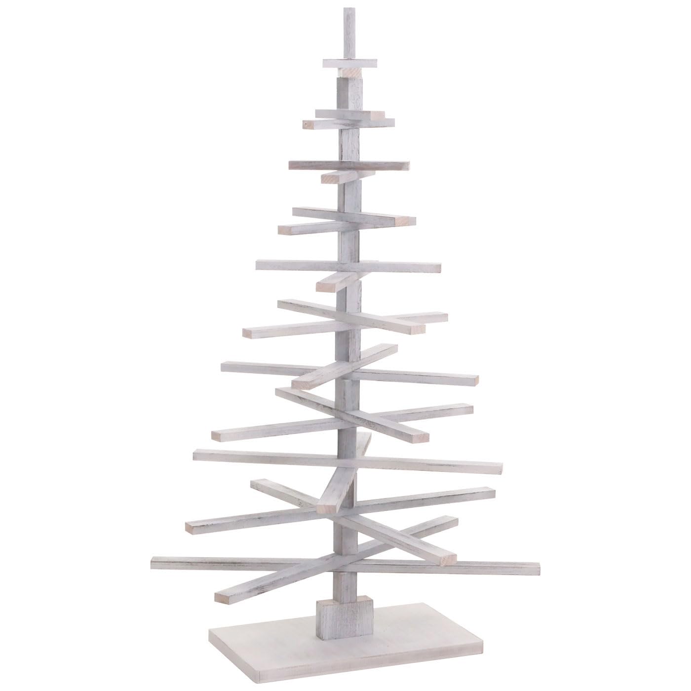 Sapin de Noël décoratif HWC-H77 Shabby-Look Blanc