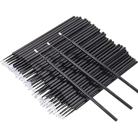400 PCS Micro Applicator Brushes Disposable Eyelash Extension Microswab Mascara Wands Brush For Lash Remover Brush Tools Black(head diameter 1.5mm) Cover