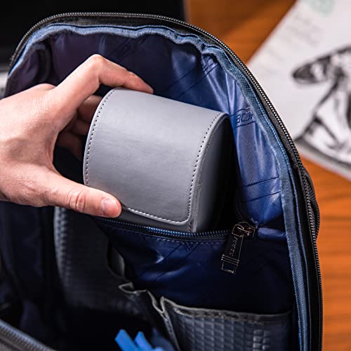 Image of Mr.Okay 1 Watch Case for Women or Men- Premium Leather Watch Travel Case (with Luxurious Flannel,Snap Button or Zipper),Portable Watch Organizer For Storage and Display. Watch Roll Travel Case with Stylish and Perfect Texture, Purely Handmade by Craftsmen Who Pursue the Ultimate. (Grey, Roll Single)