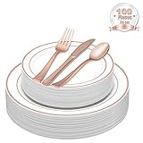 einweggeschirr nicht plastik 🍎 Eigenschaften – Unsere Besteck Set, mit einem RosagoldRand/GoldRand, sind besonders für Catering und Großveranstaltungen geeignet. Sie sehen aus wie Glas mit der Einfachheit von Plastik und sind ideal auch hervorragend für Kindergeburtstage geeignet.