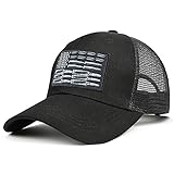 lsawdas Bullet American Flag Men Women Adjustable USA Baseball Cap Snapback Hat Black,One Size
