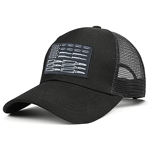 lsawdas Bullet American Flag Men Women Adjustable USA Baseball Cap Snapback Hat Black