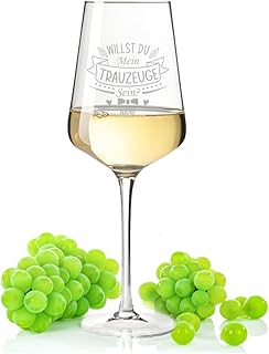 Leonardo Puccini Weinglas mit Gravur - Willst Du mein Trauzeuge sein - Personalisiert mit Namen - Geschenk für Freund zur Hochzeitsfeier - Geschenke zur Hochzeit oder Verlobung - Farbe: Puccini