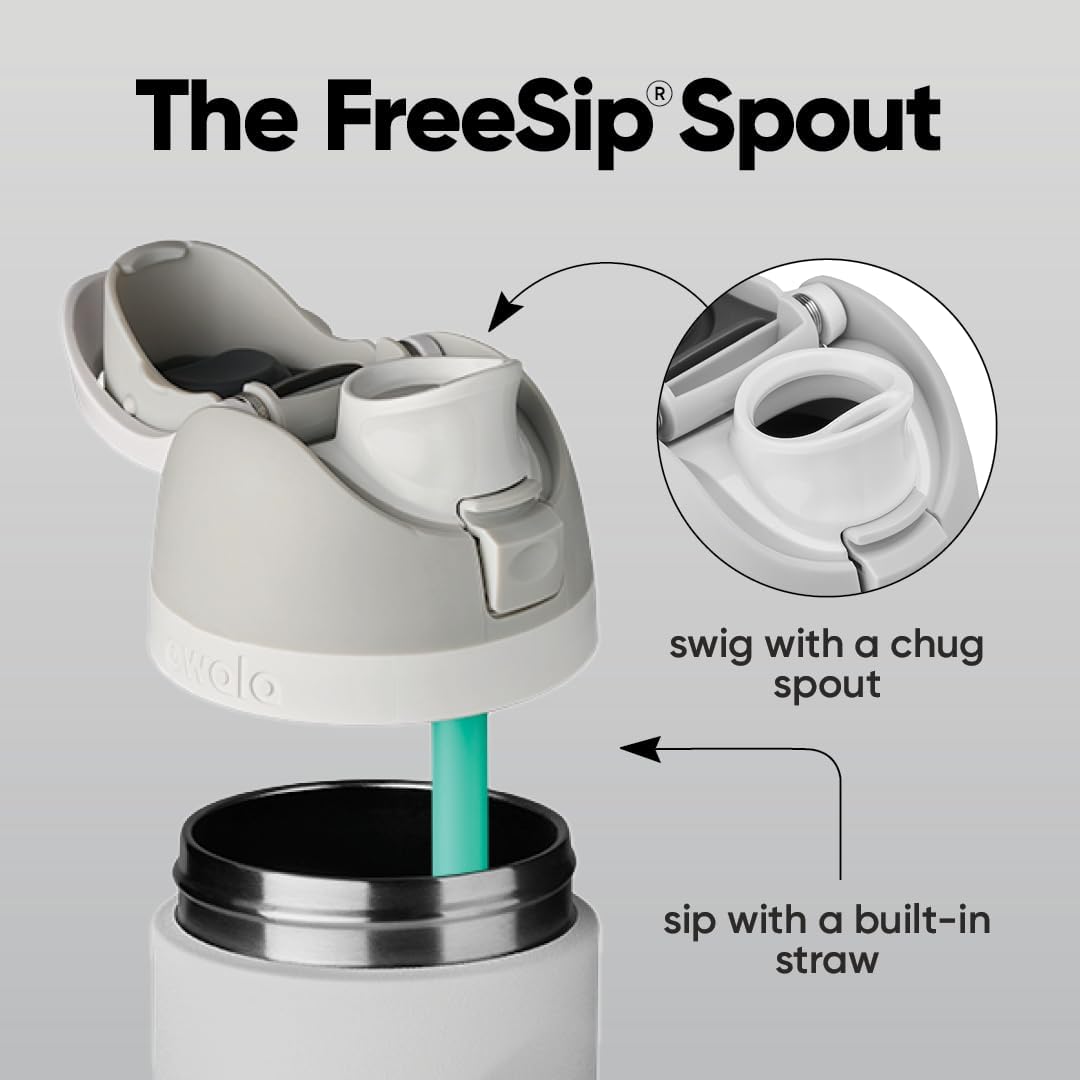 Owala FreeSip Stainless Steel Water Bottle 32 oz Shy Marshmallow