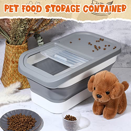 Irenare 4 Pcs Dog Food Storage Container And Measuring Cups Foldable Food Container 22 Lb With Airtight Sliding Lid Large Plastic Food Bin For Pet Cat Puppy Treats Dry Rice Cereal Flour Kitchen #TOP4