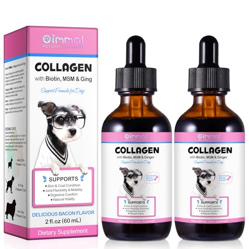 Collagen for Dogs 120ml Dog Hydrolysed Liquid Collagen Supplement for Daily Nutrition Skin & Coat Support Bacon Flavour